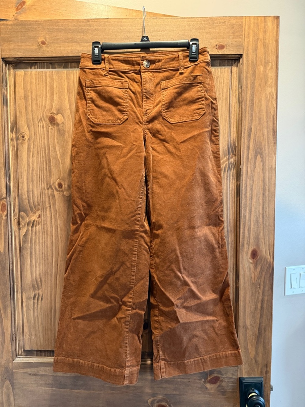 LOFT Wide-Leg Corduroy Jeans in Rust Brown